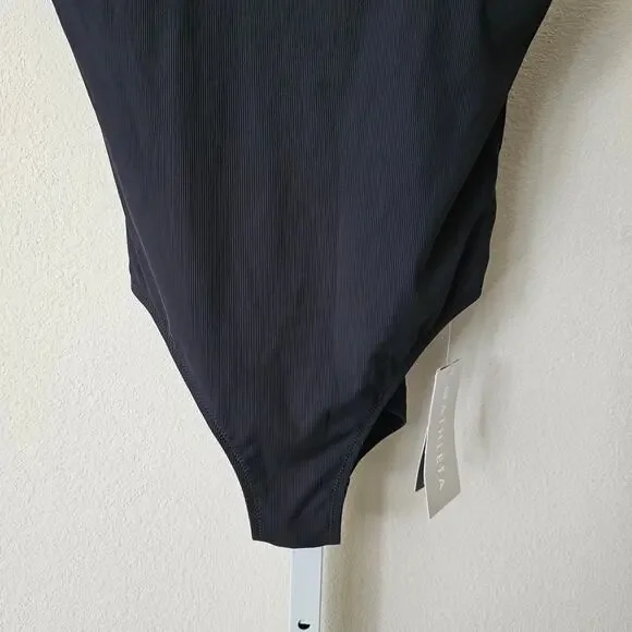 ATHLETA NWT Black Cloudbreak AquaRib Scoop Neck One-Piece Swimsuit Sz M - Picture 6 of 16